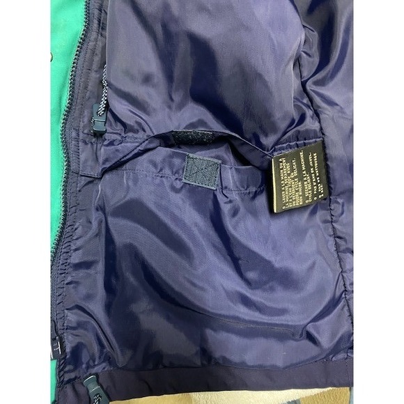 Eddie Bauer Womens Petite Small Gore-Tek Navy Teal Jacket Hooded Outdoor Y2K - Picture 5 of 10